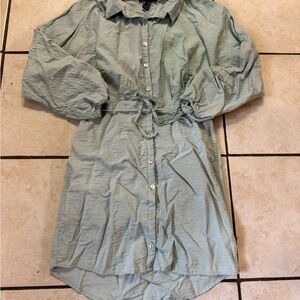 Forever 21 Teal Button Up Dress